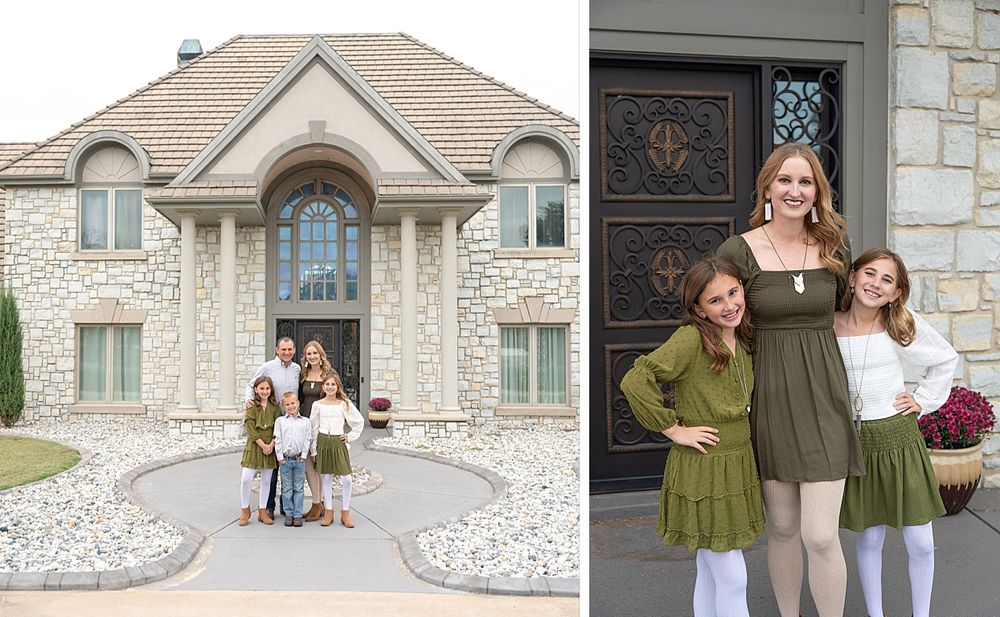 Family of 5 Portrait Session with pet dog at Private Residence by Bartlesville Family Photographer Kristi Bray