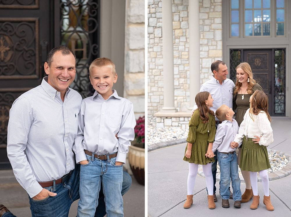 Family of 5 Portrait Session with pet dog at Private Residence by Bartlesville Family Photographer Kristi Bray