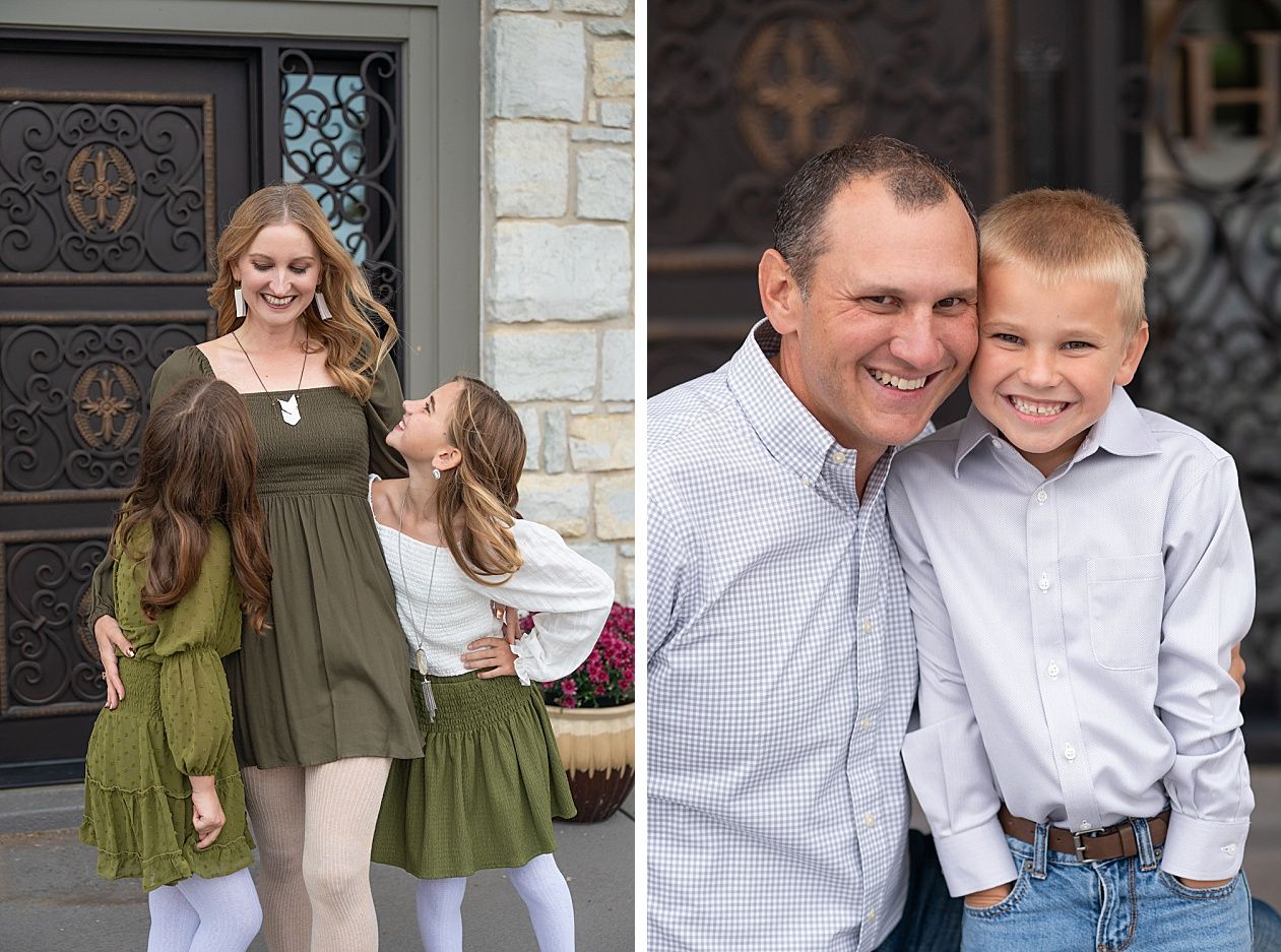 Family of 5 Portrait Session with pet dog at Private Residence by Bartlesville Family Photographer Kristi Bray