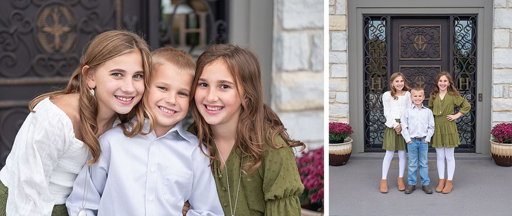 Family of 5 Portrait Session with pet dog at Private Residence by Bartlesville Family Photographer Kristi Bray