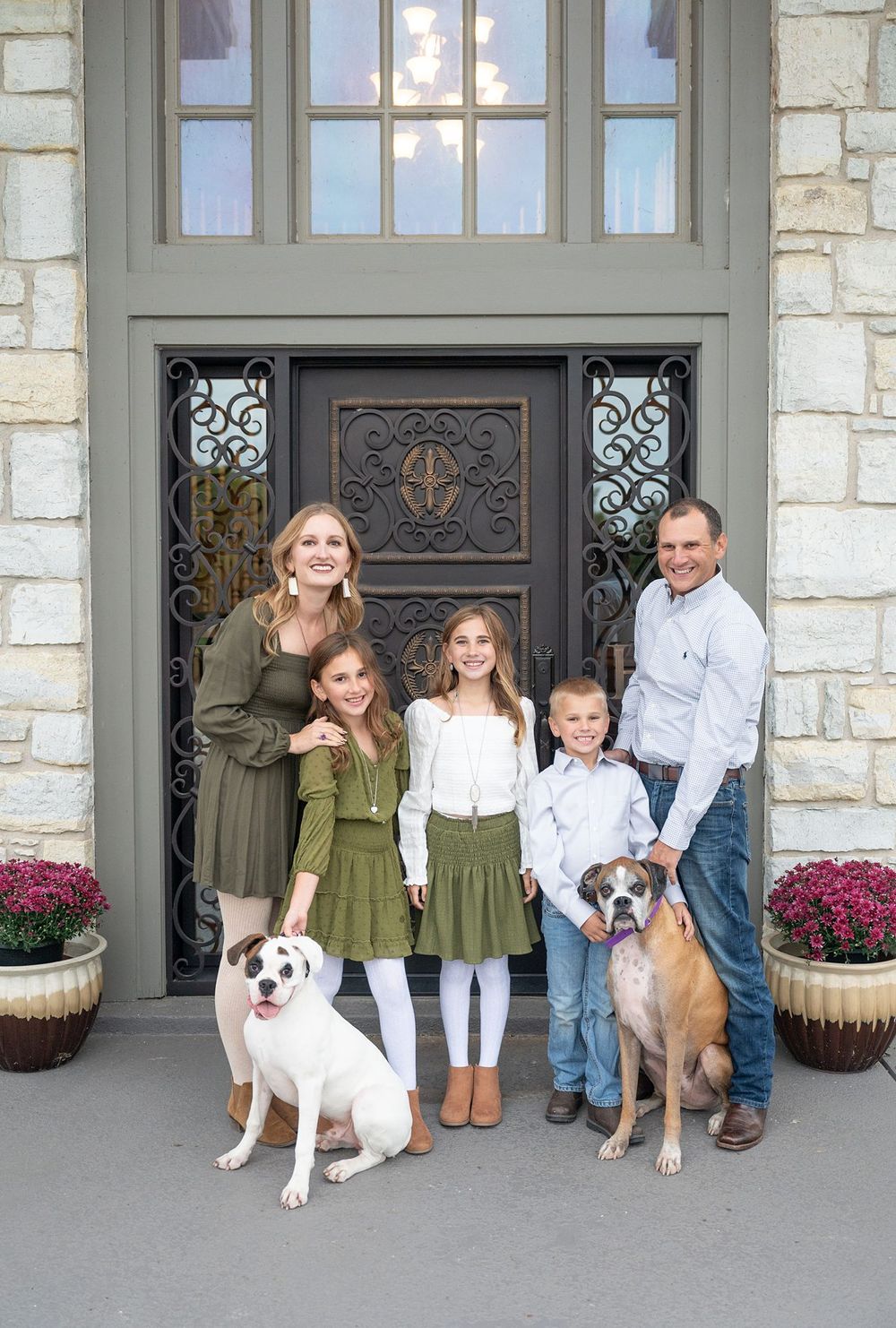 Family of 5 Portrait Session with pet dog at Private Residence by Bartlesville Family Photographer Kristi Bray