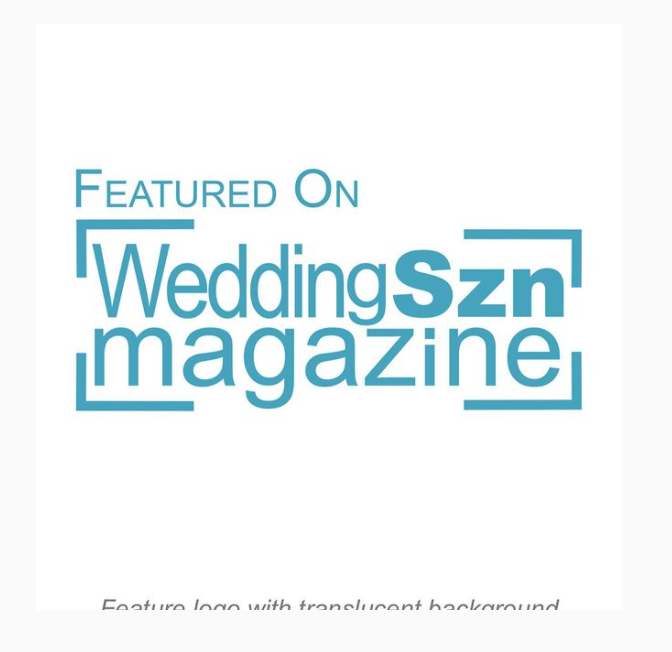 WeddingSzn magazine logo in blue text on white background.