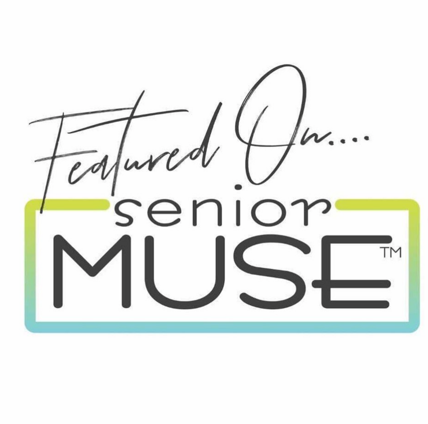 Modern typography design showing 'Senior Muse' text in stylized fonts.