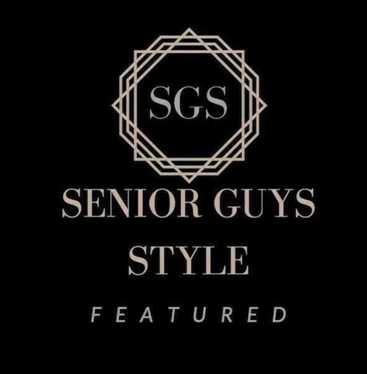Elegant monogram logos for Senior Guys Style in dark theme.