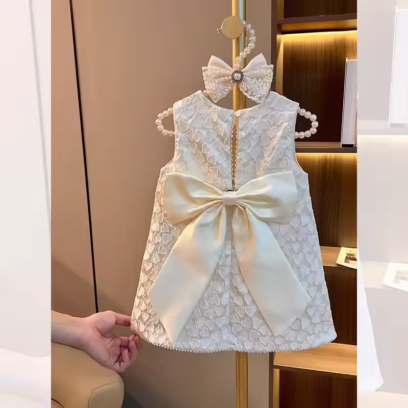 Cute evegant off white dress available for one year old girls.