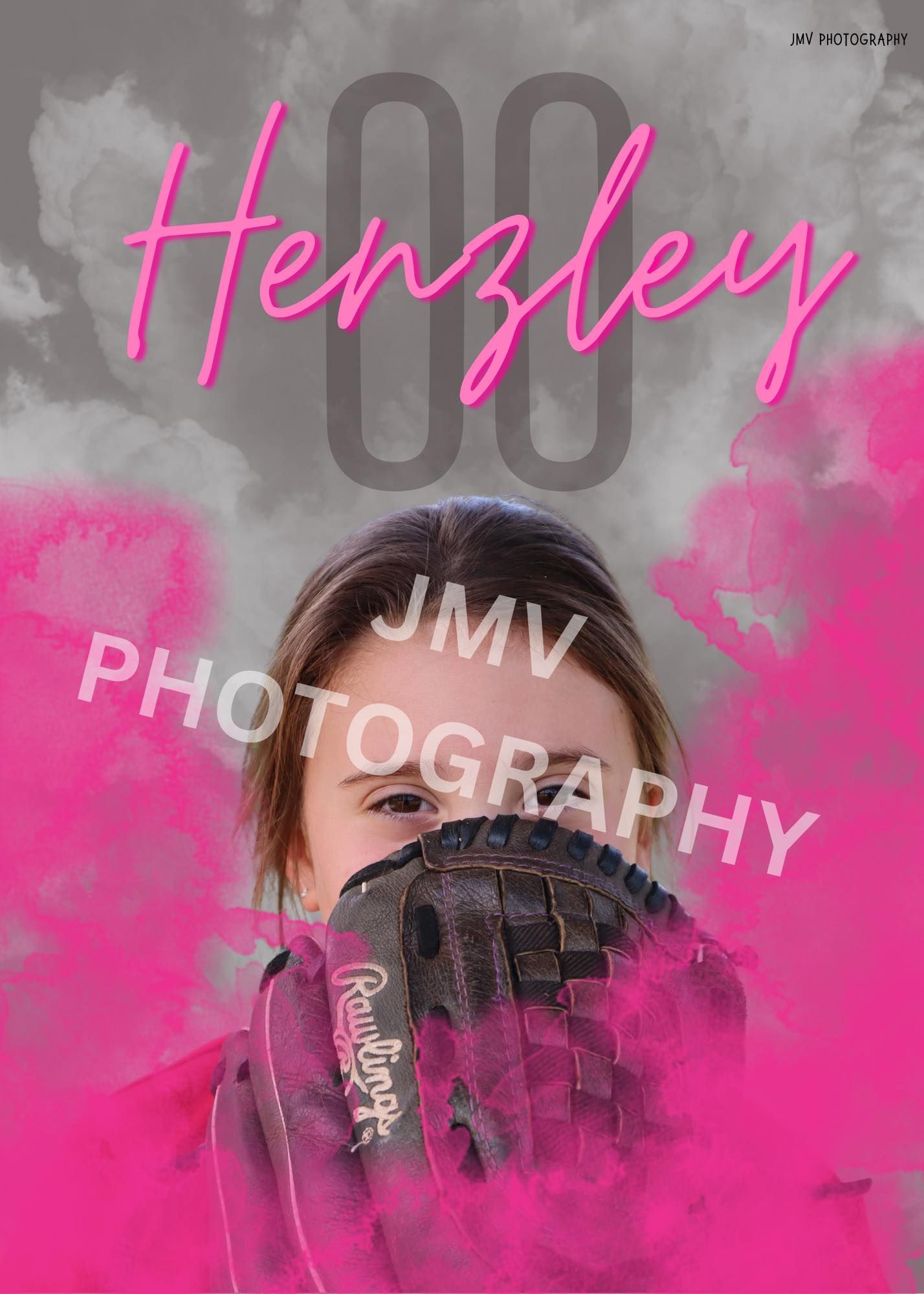 Creative sports photography sequence with pink smoke effects and glowing text overlay.