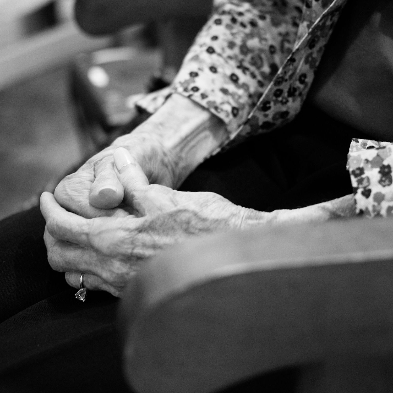 elderly folded hands