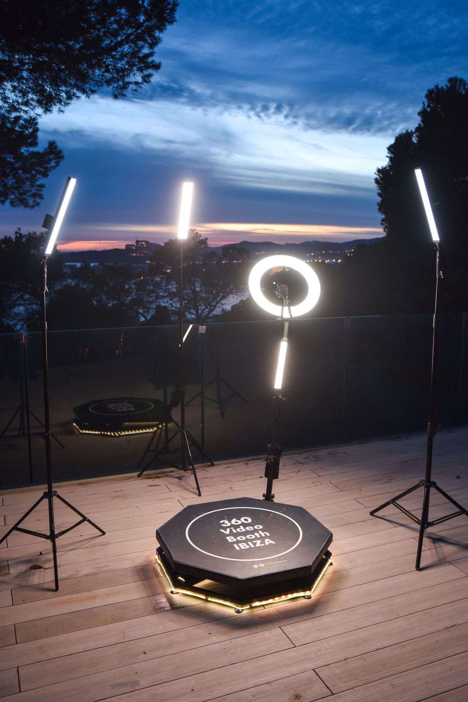 360 Video Booth in Ibiza at sunset