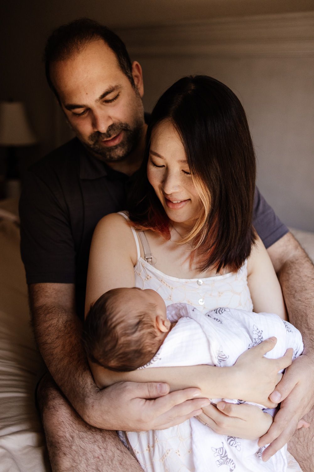 Lifestyle newborn photoshoot in San Jose, California by Los Gatos newborn photographer Cindy Tucey
