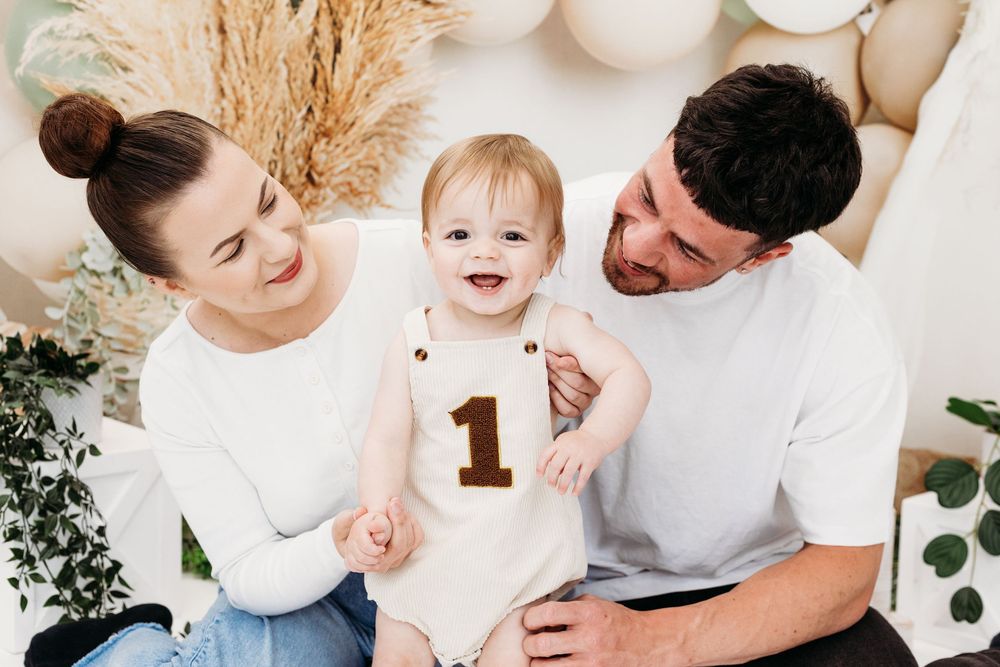 Milestone photography capturing baby's personality.
