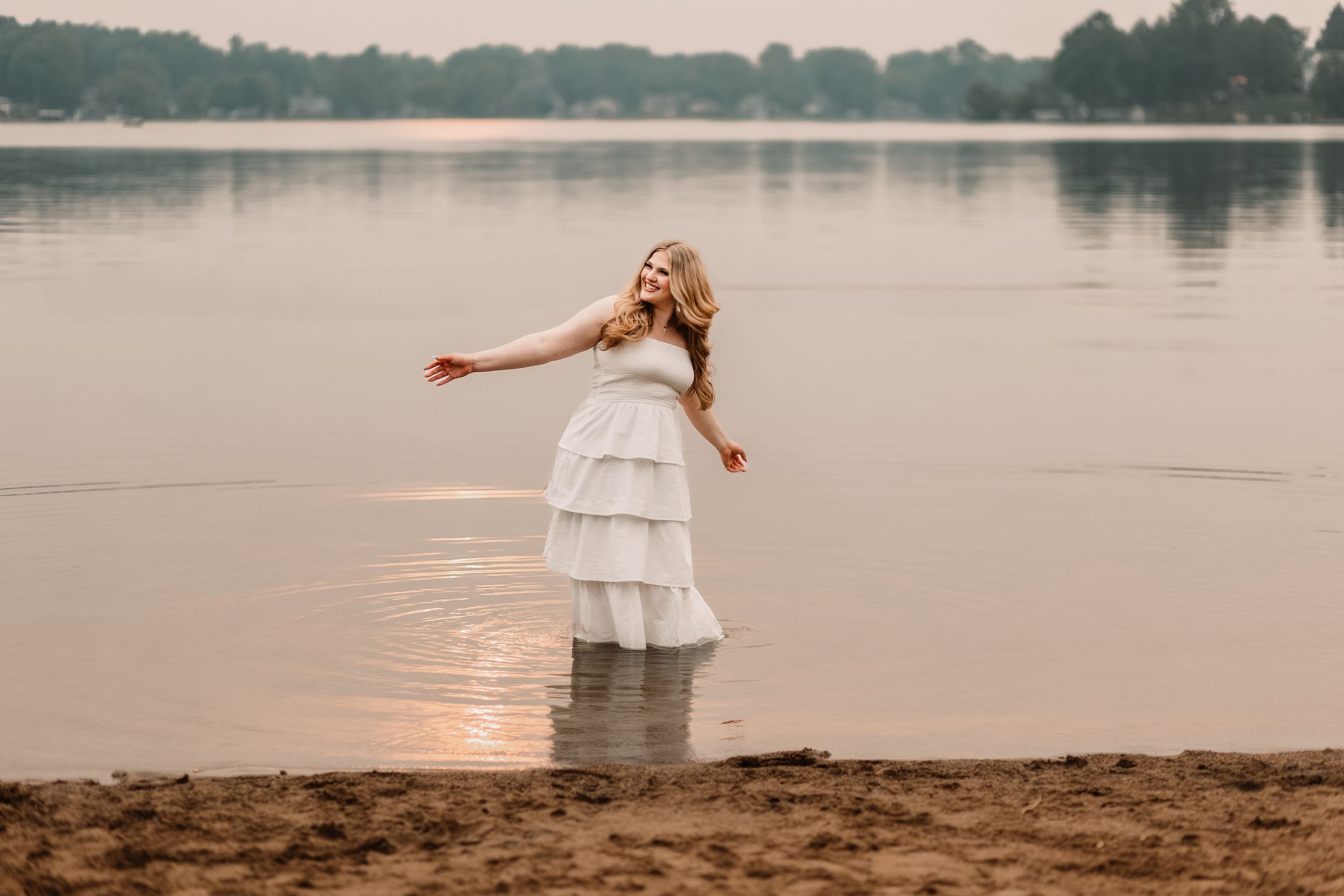 Outdoor senior photos taken in Linden, Michigan