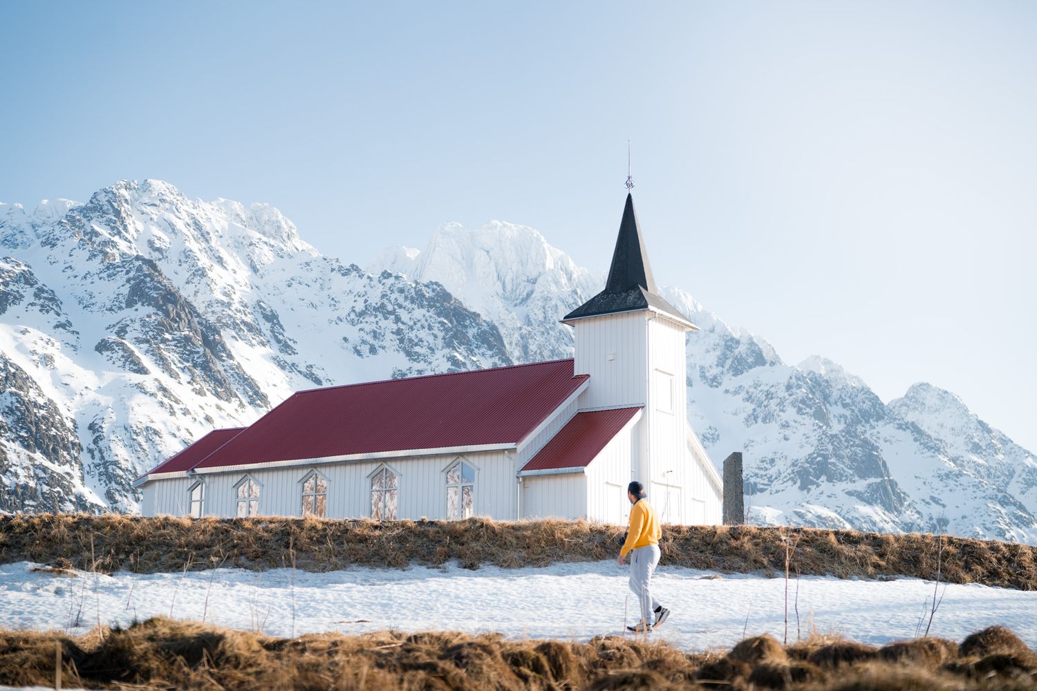 Sildpollness Church lofoten roadtrip voyage hiver