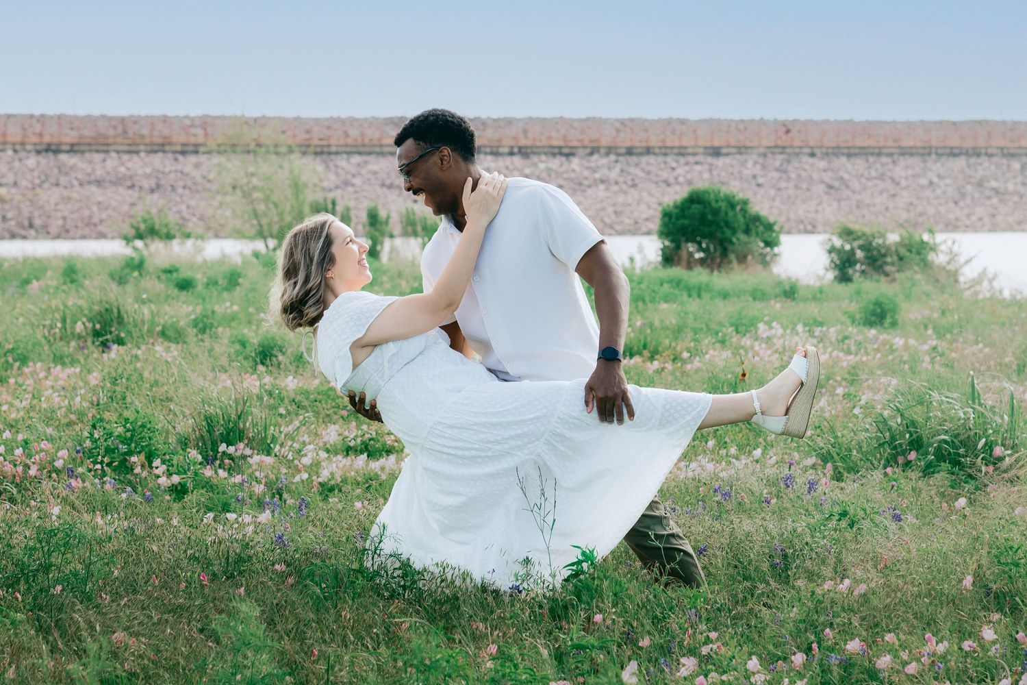 Couples Bluebonnet Mini Session Brushy Creek Lake Park Cedar Park Texas