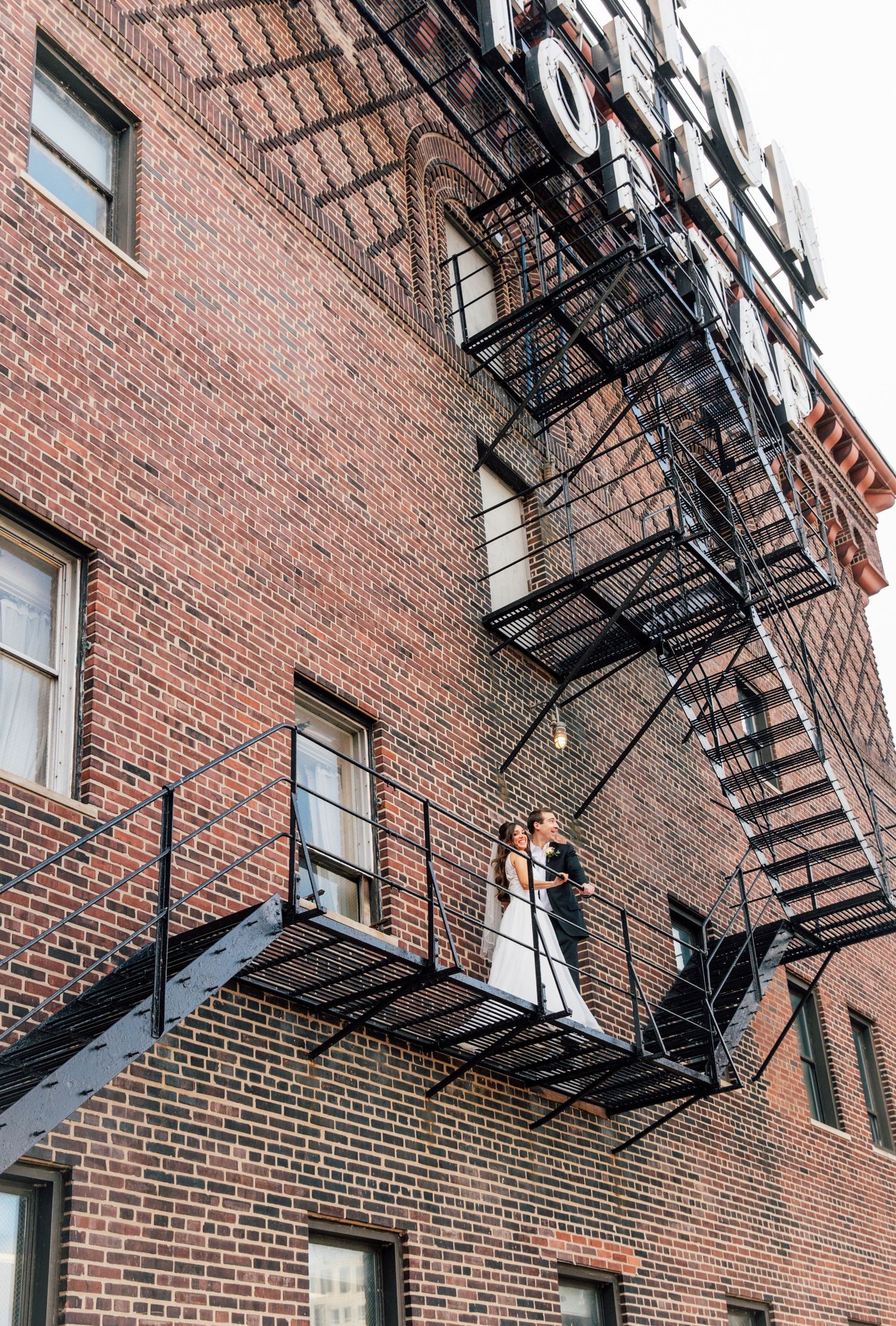 Tip Top Tap fire escape wedding