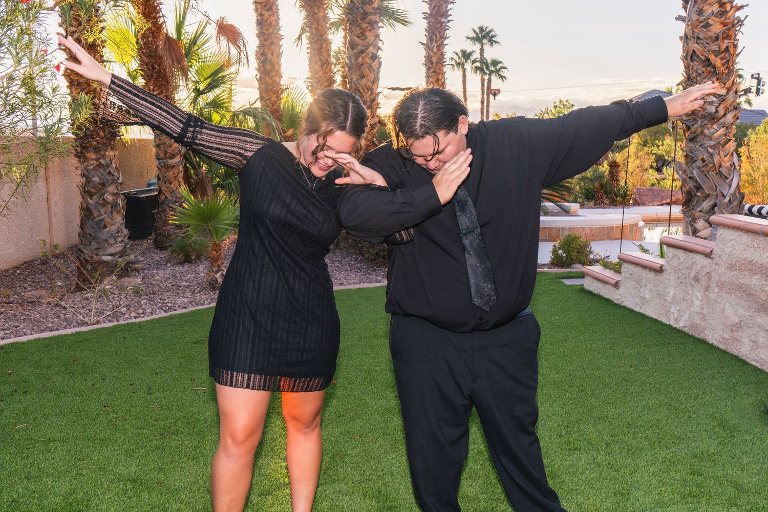 boy and girl dabbing