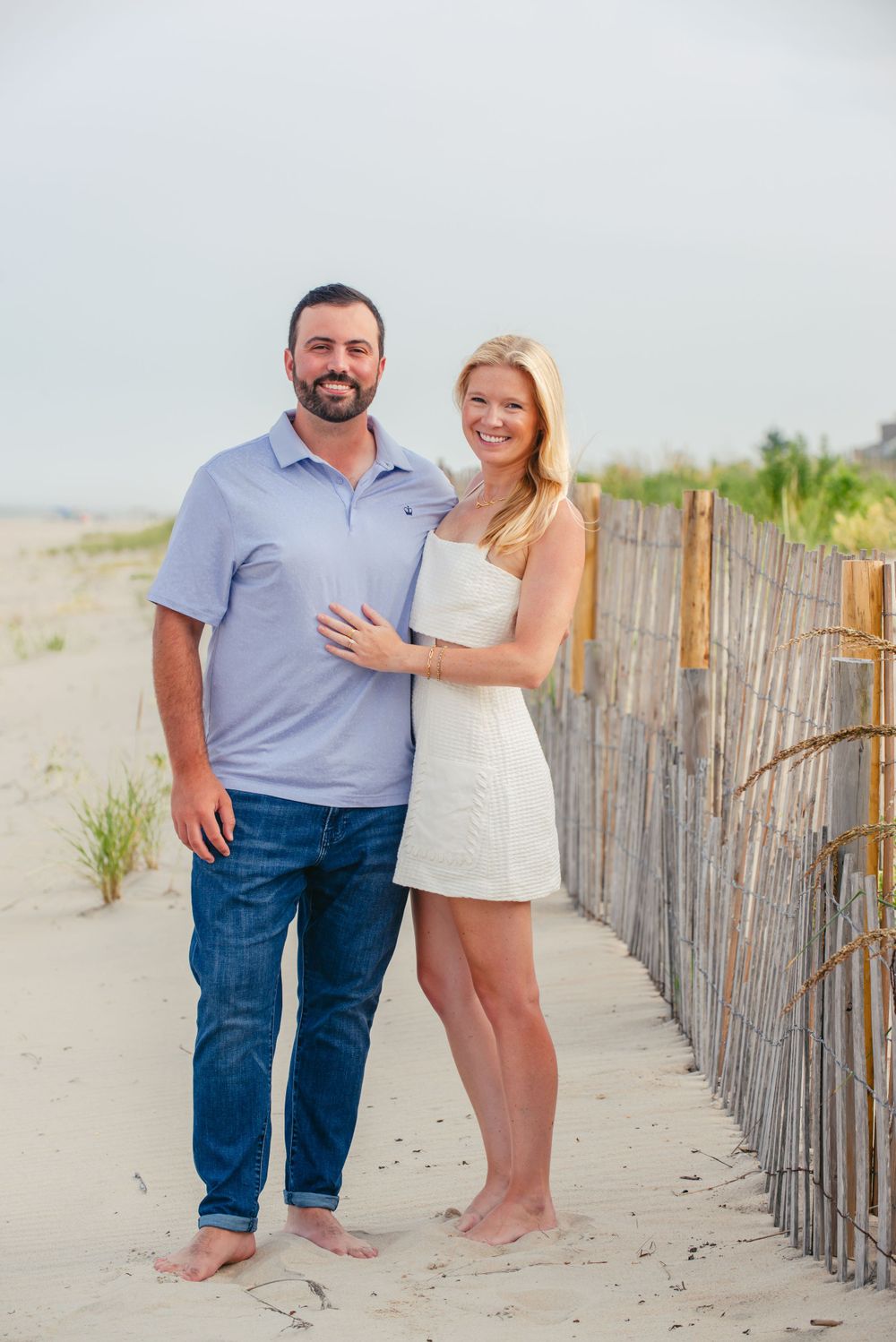 couples portraits on the beach in dewey beach, DE