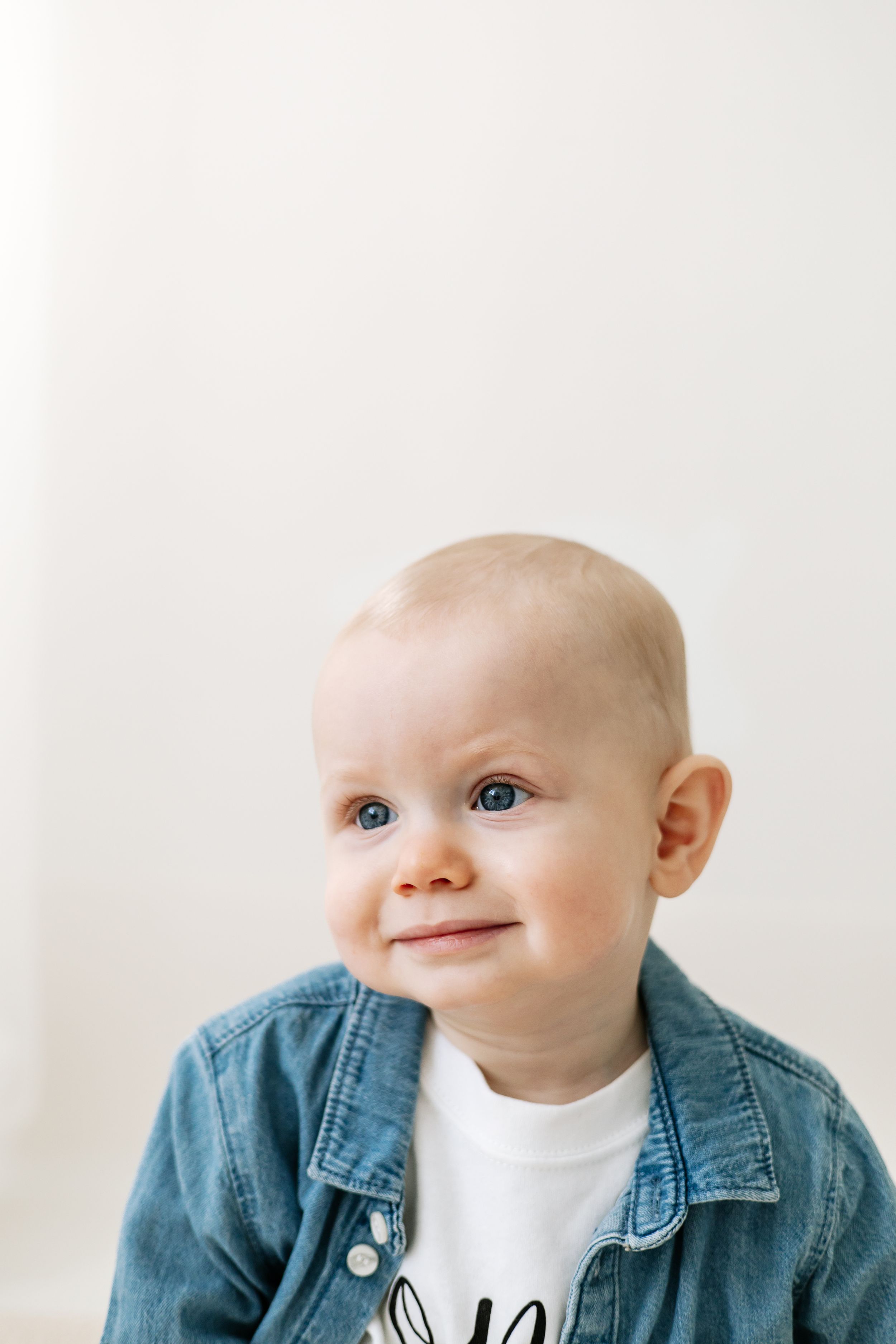 Birthday photography Nottingham baby turning one natural cosy studio session