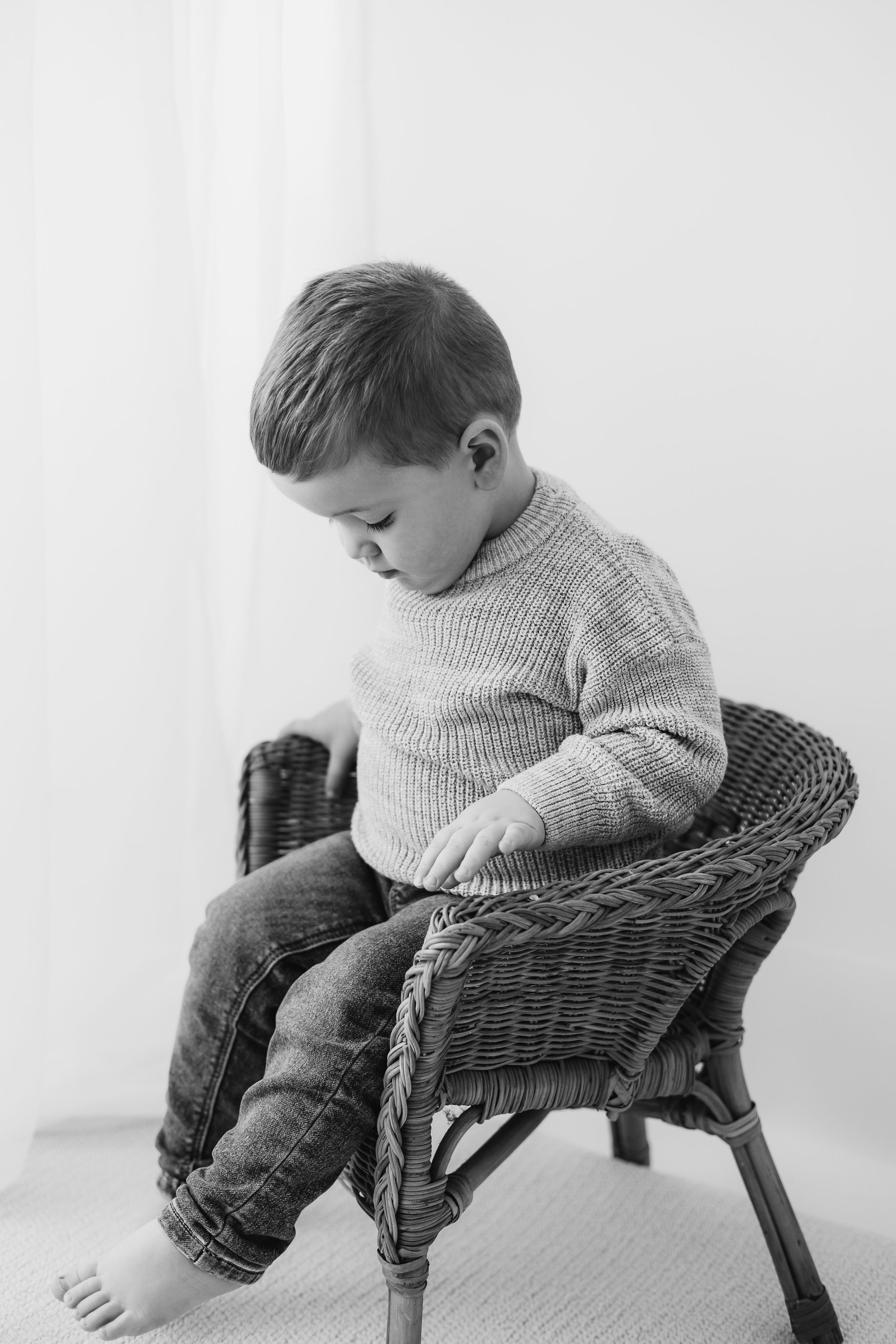 Birthday photography Nottingham baby turning two natural session black and white photo
