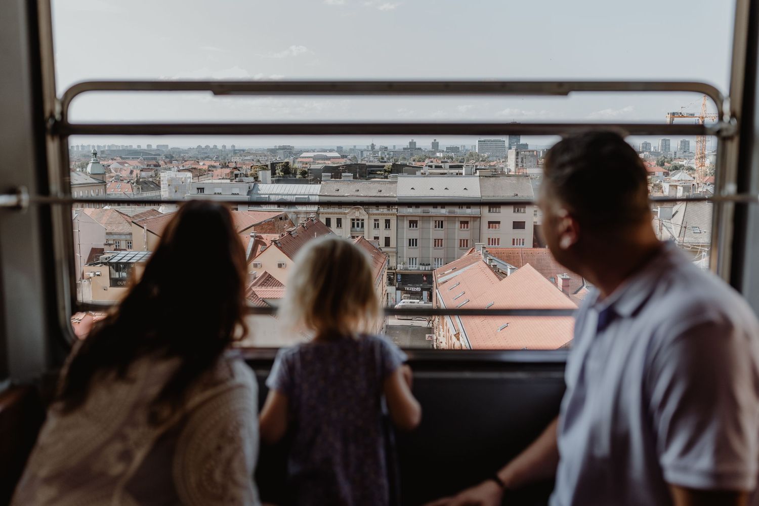 family exploring upper town and city centar in Zagreb, Croatia trough vacation photoshoot walks.