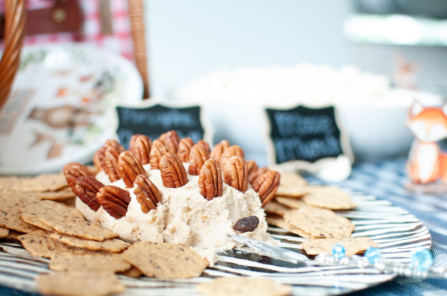 Hedgehog cheese ball party treats photo