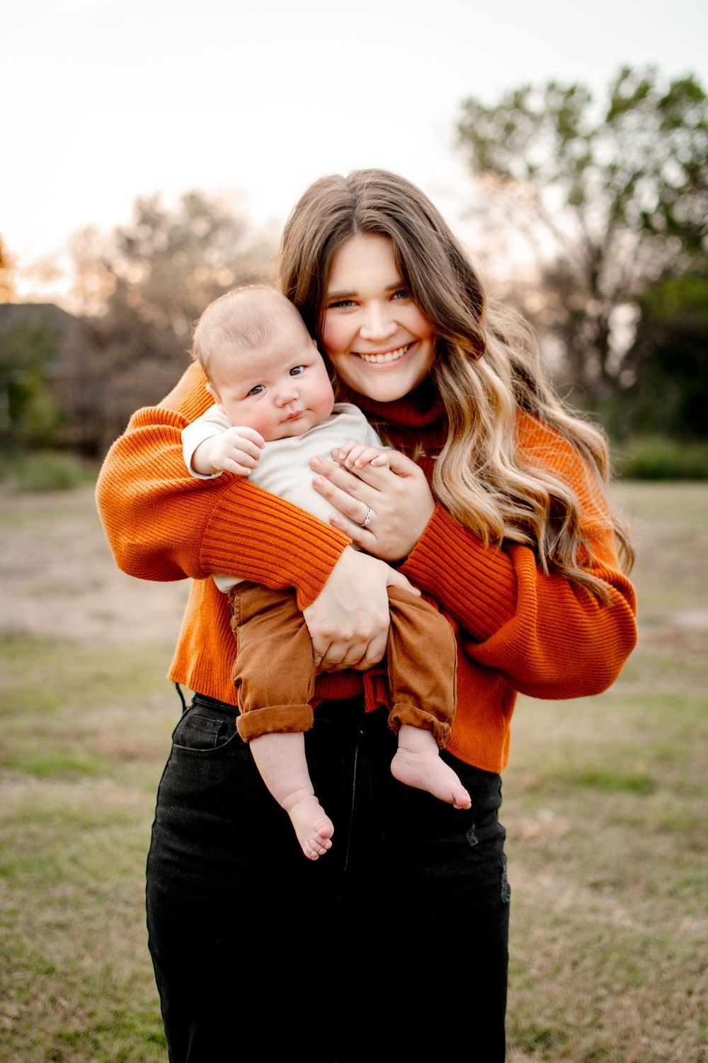 mommy and me session at sunset in Fort Worth, Texas