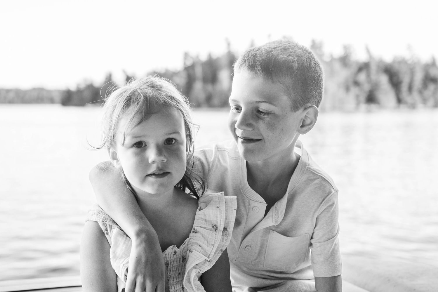 Black and white series of candid outdoor portraits.