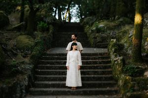 Kazakh couple destination engagement session in Guimarães, Portugal