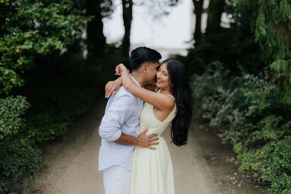 Indian couple living in the USA engagement session in Porto, Portugal