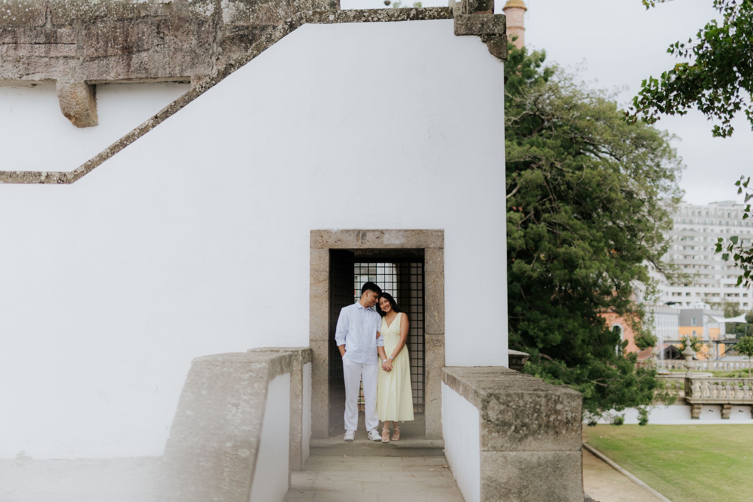 Indian couple living in the USA engagement session in Porto, Portugal