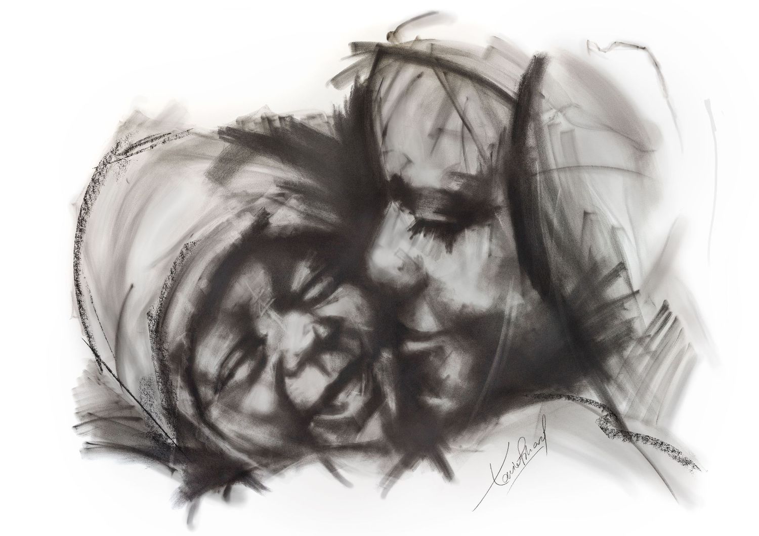 Charcoal Drawing by Xavier Pinard, reproduced and Printed on Fine Art Paper by Jason at JRP Studio