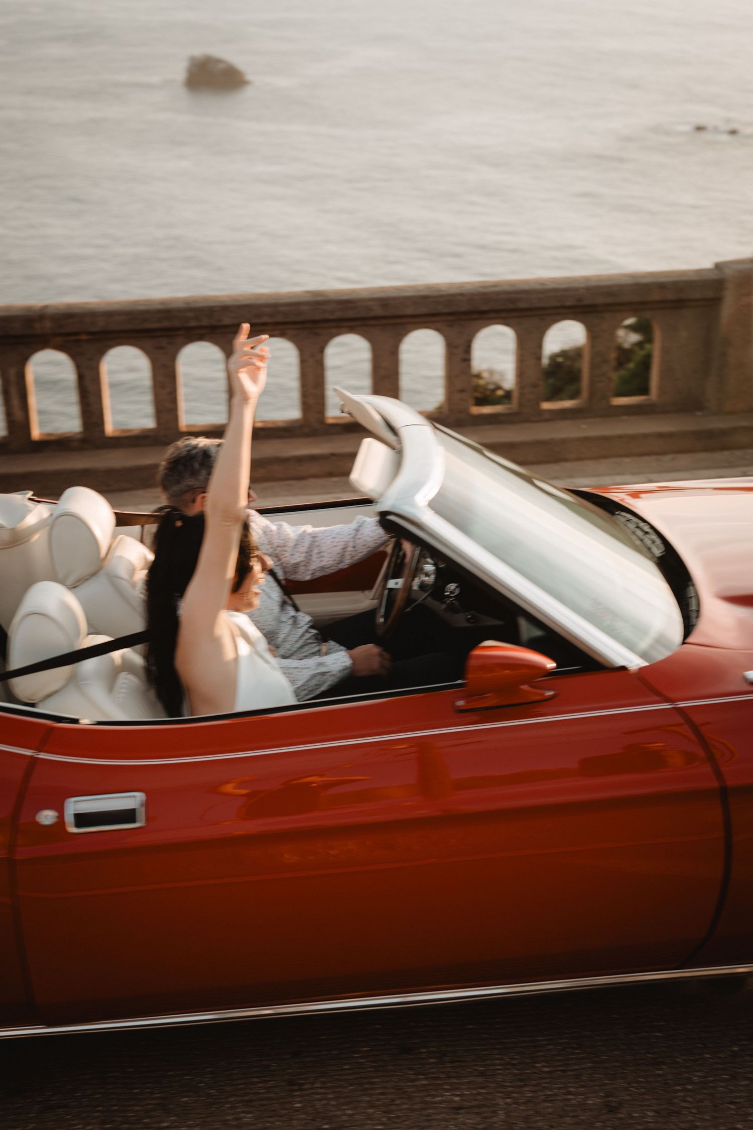 classic car anniversary photos in big sur