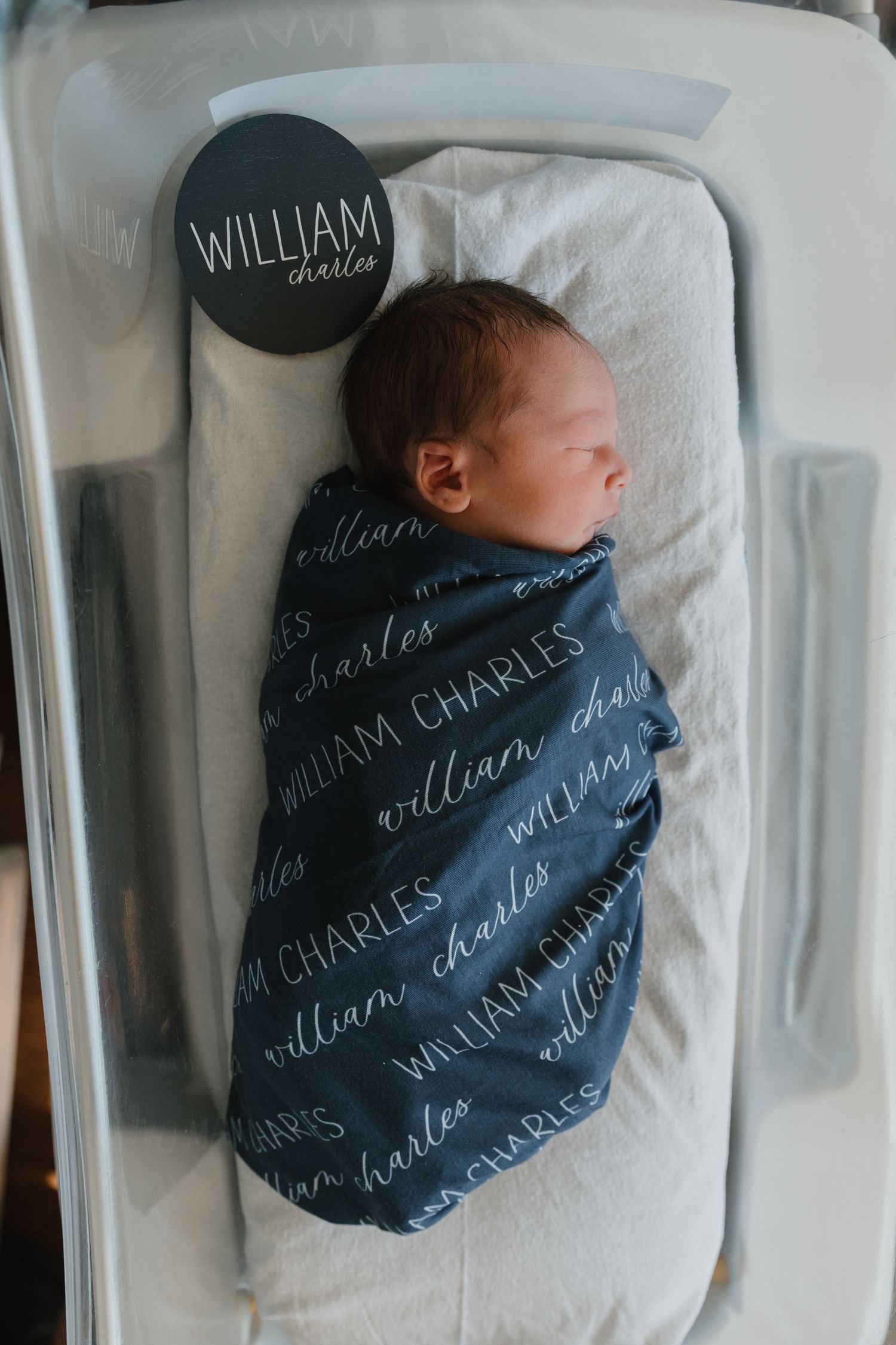 Bassinet shot of newborn during fresh 48 session in Tyler Texas Hospital