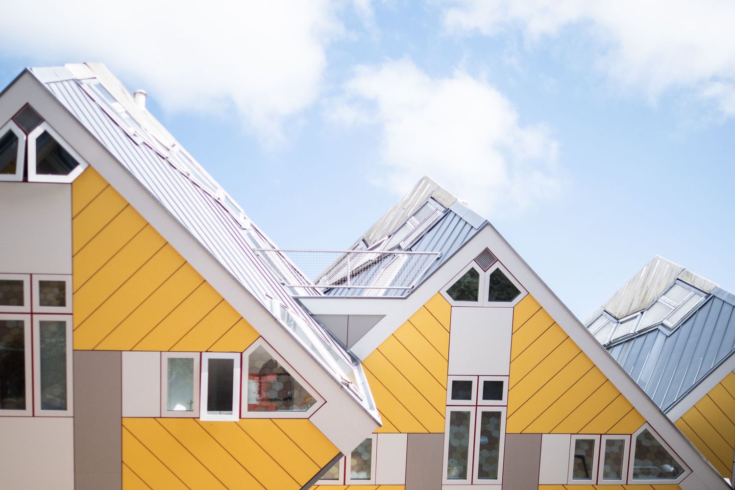 Famous Dutch yellow cube houses in Rotterdam, The Netherlands.
