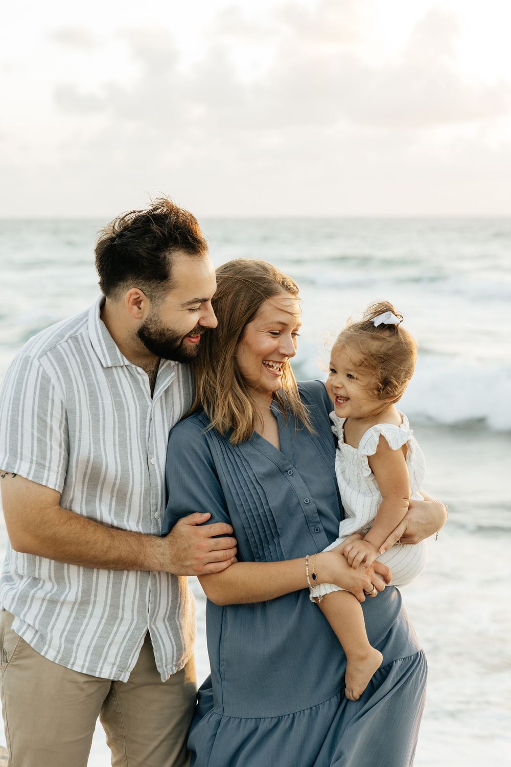 Family milestone session at the beach at sunrise. Jacksonville Family Photographer, Jacksonville Beach Family Photos - Lindsay McDow Photo