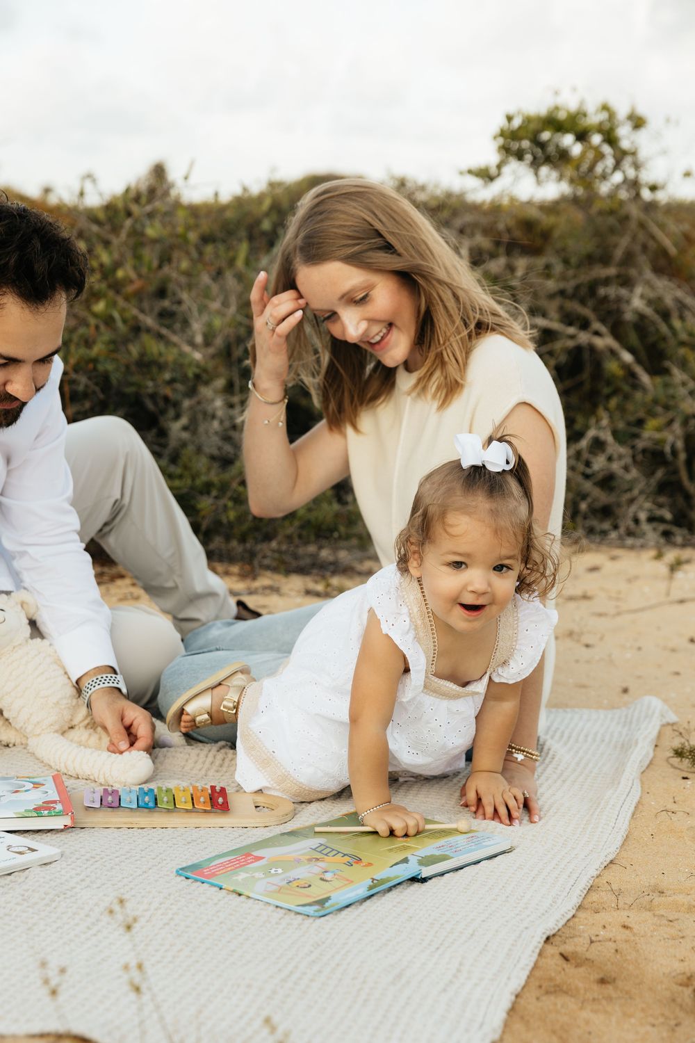 Family milestone session at the beach at sunrise. Jacksonville Family Photographer, Jacksonville Beach Family Photos - Lindsay McDow Photo