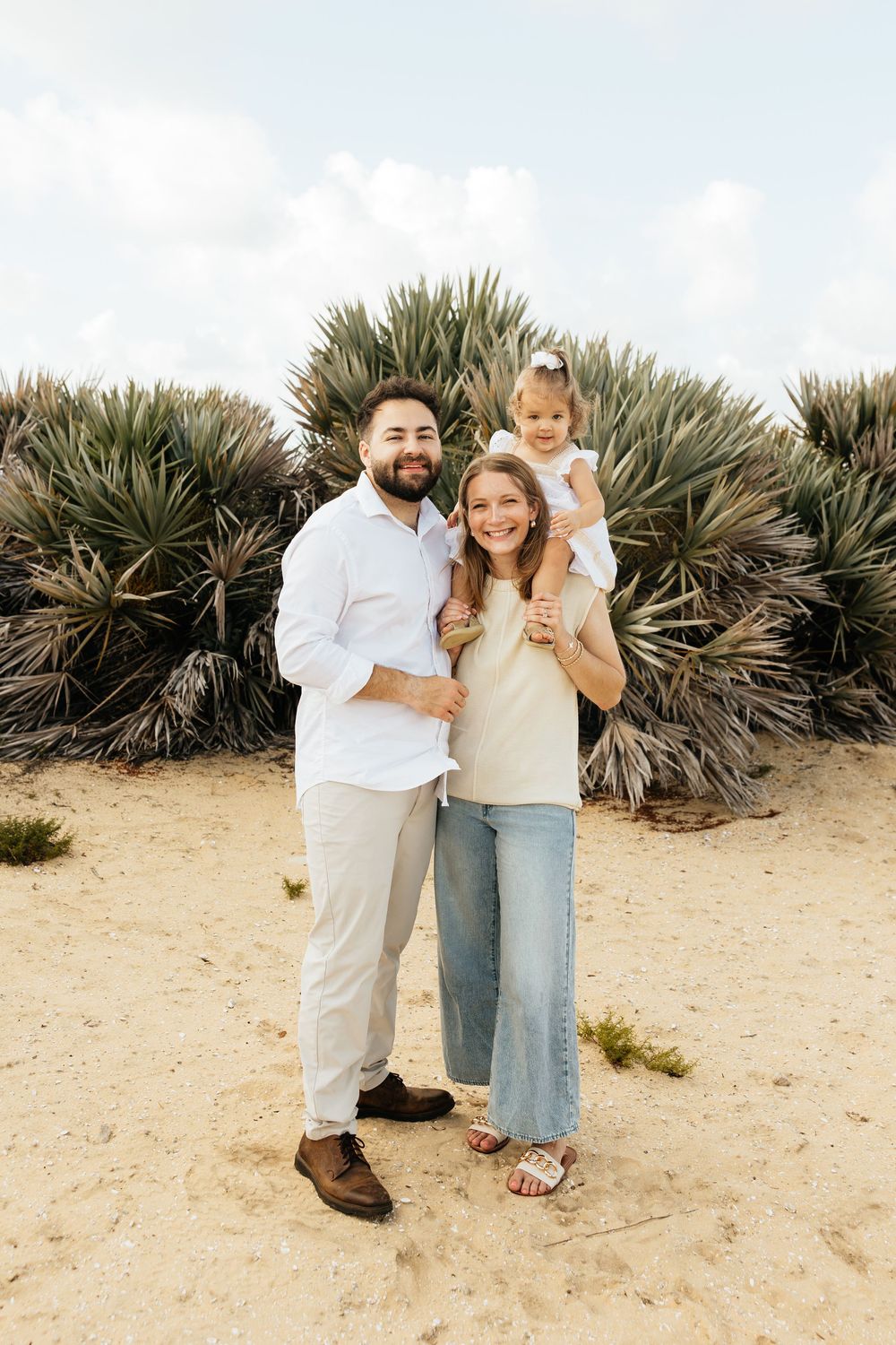 Family milestone session at the beach at sunrise. Jacksonville Family Photographer, Jacksonville Beach Family Photos - Lindsay McDow Photo