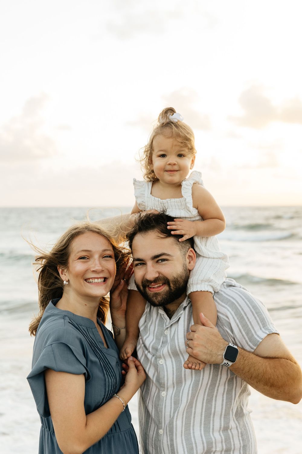 Family milestone session at the beach at sunrise. Jacksonville Family Photographer, Jacksonville Beach Family Photos - Lindsay McDow Photo
