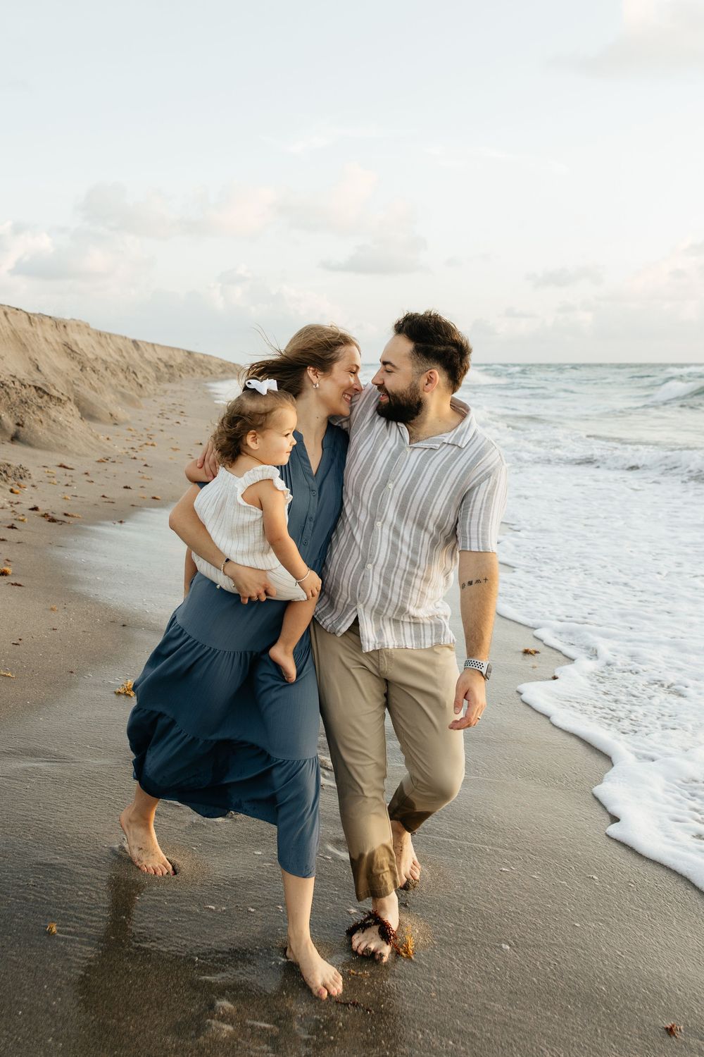 Family milestone session at the beach at sunrise. Jacksonville Family Photographer, Jacksonville Beach Family Photos - Lindsay McDow Photo