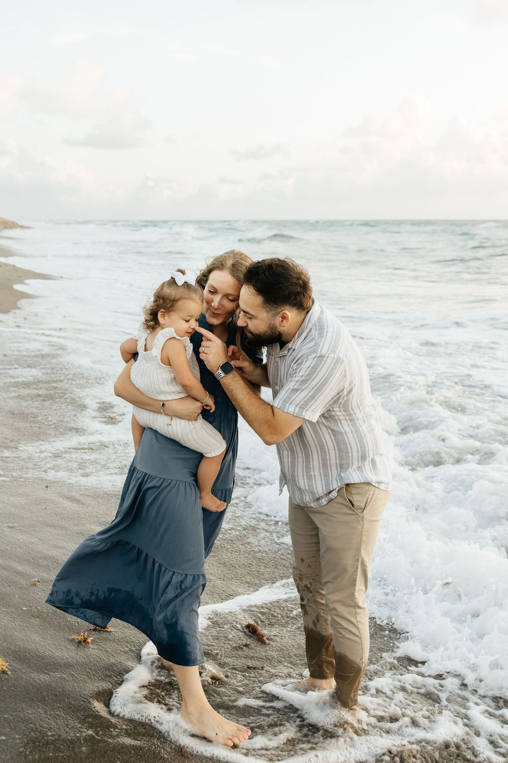 Family milestone session at the beach at sunrise. Jacksonville Family Photographer, Jacksonville Beach Family Photos - Lindsay McDow Photo