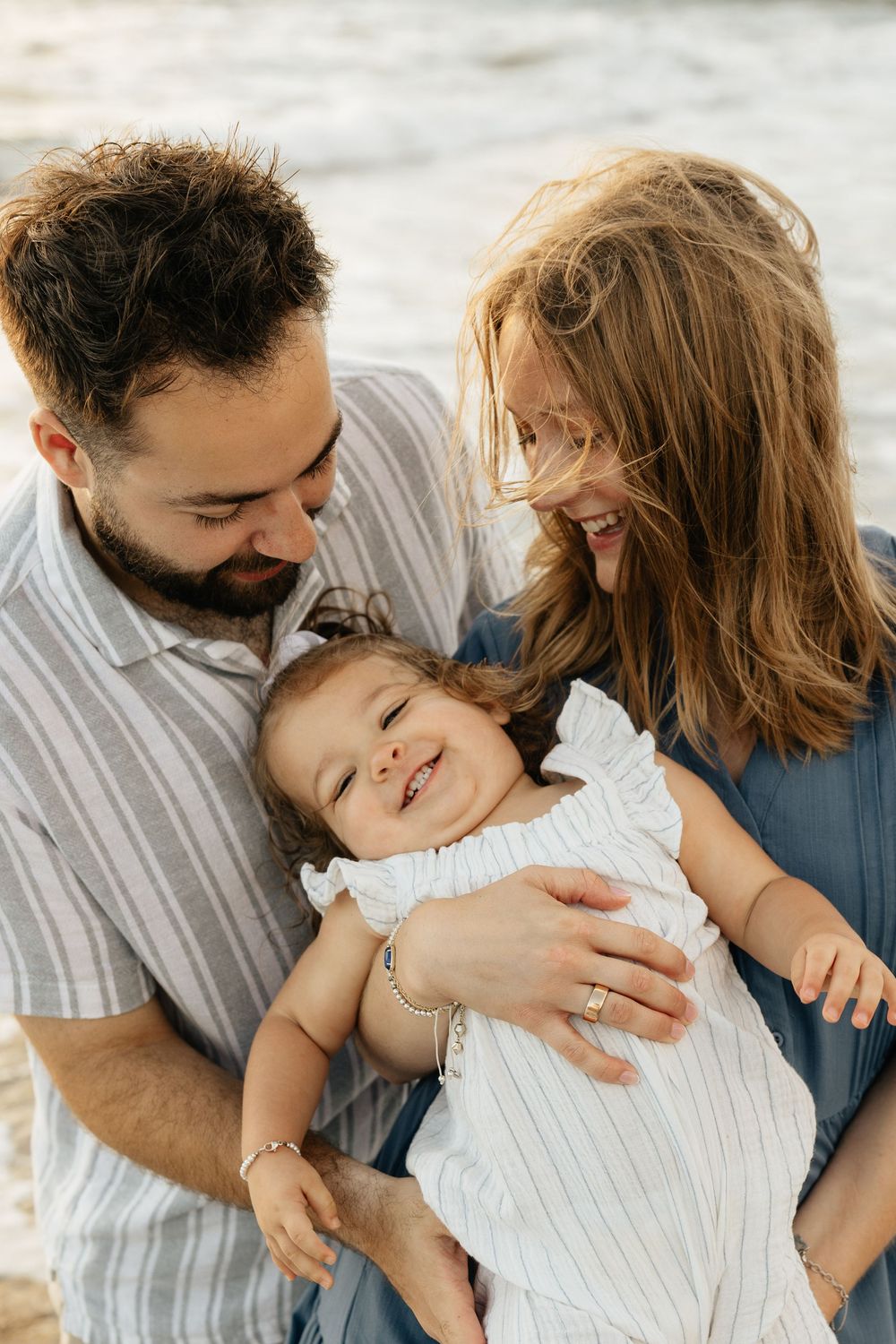 Family milestone session at the beach at sunrise. Jacksonville Family Photographer, Jacksonville Beach Family Photos - Lindsay McDow Photo