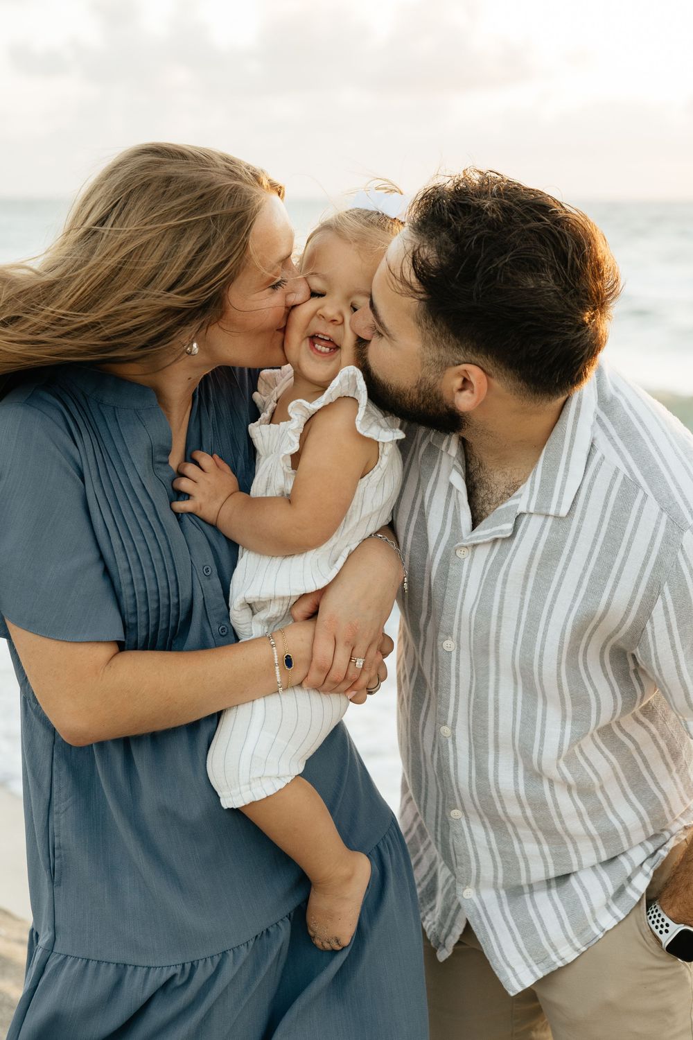 Family milestone session at the beach at sunrise. Jacksonville Family Photographer, Jacksonville Beach Family Photos - Lindsay McDow Photo