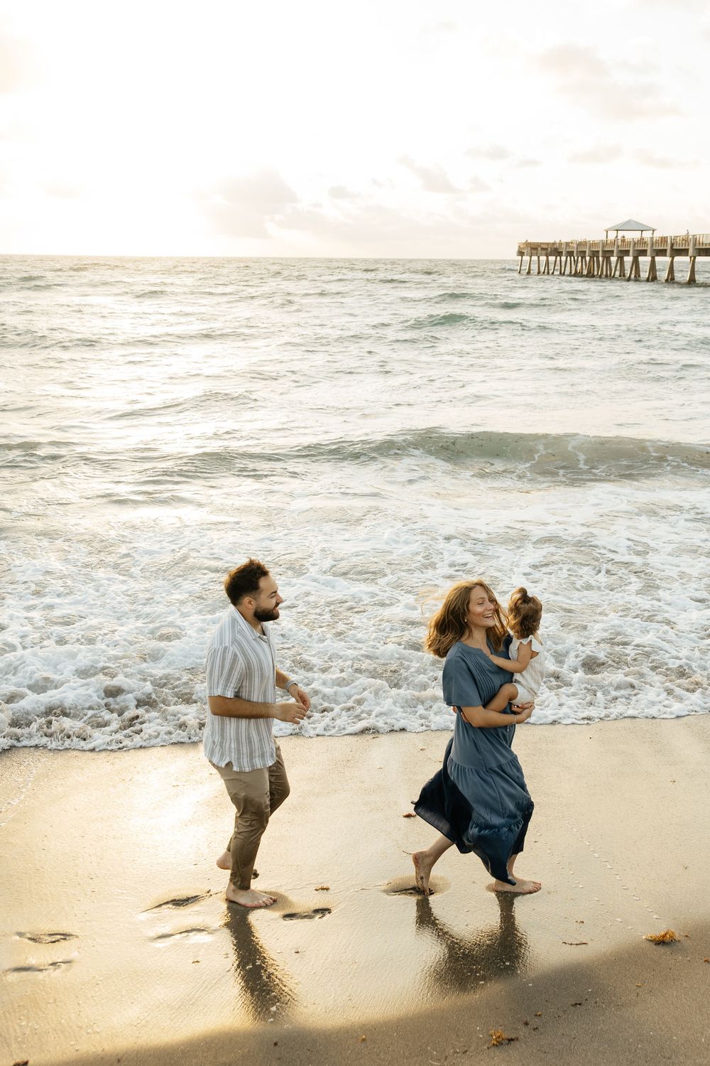 Family milestone session at the beach at sunrise. Jacksonville Family Photographer, Jacksonville Beach Family Photos - Lindsay McDow Photo