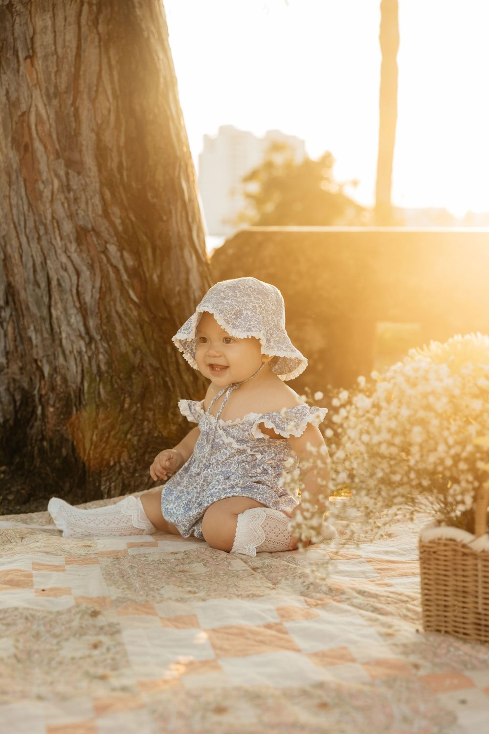 Natural, sunset family photos with golden light, a garden, and a toddler. Jacksonville Family Photographer - Lindsay McDow Photo