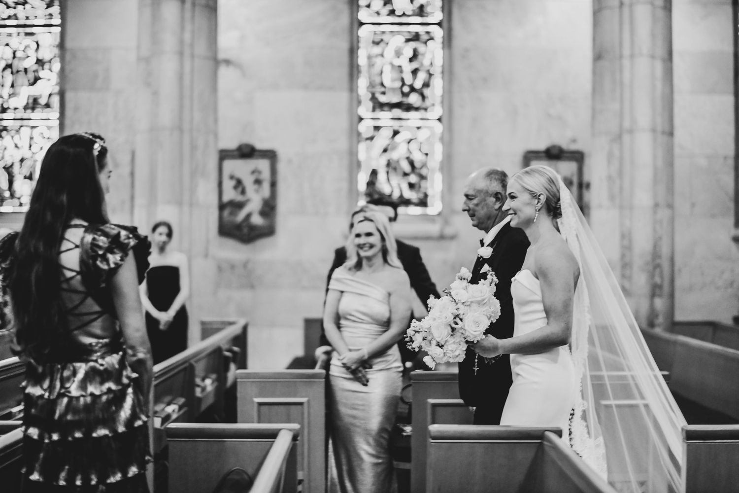 Interior of Christ the King Catholic Church decorated for a wedding