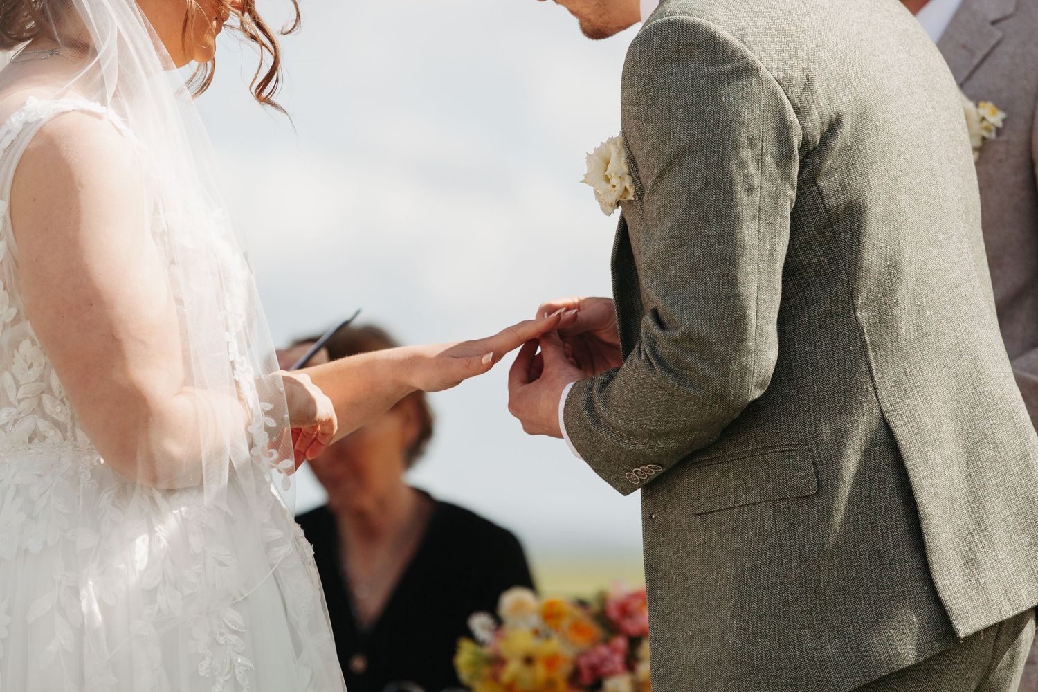 outdoor ceremony at Chalk Barn, Wiltshire