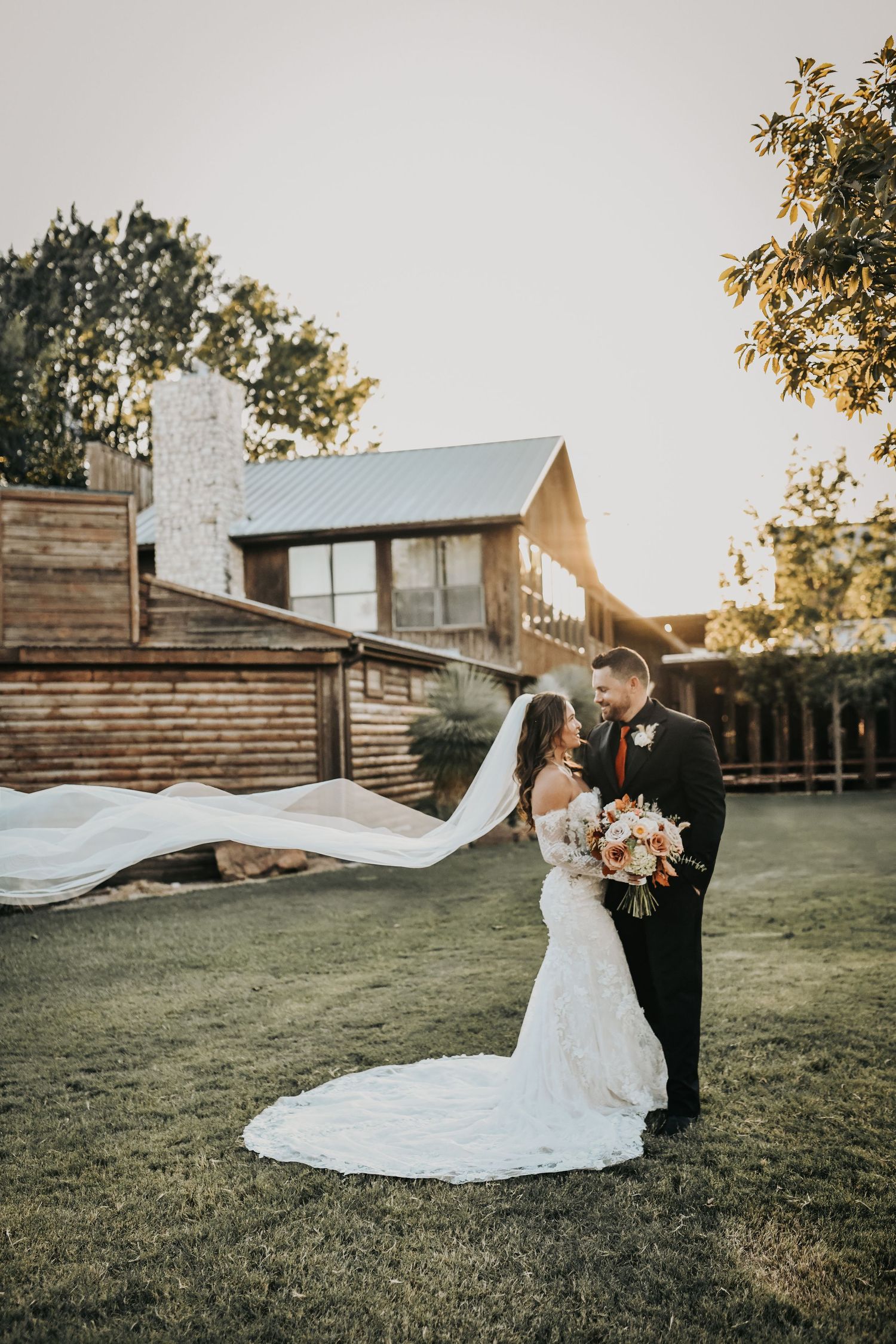 Bride and groom wedding portraits at Lucky Spur Ranch