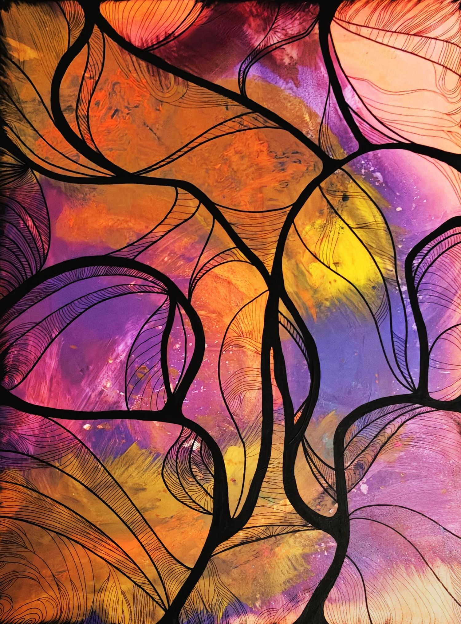 Acrylic painting and collage art by Nadine Ginzel Berlin