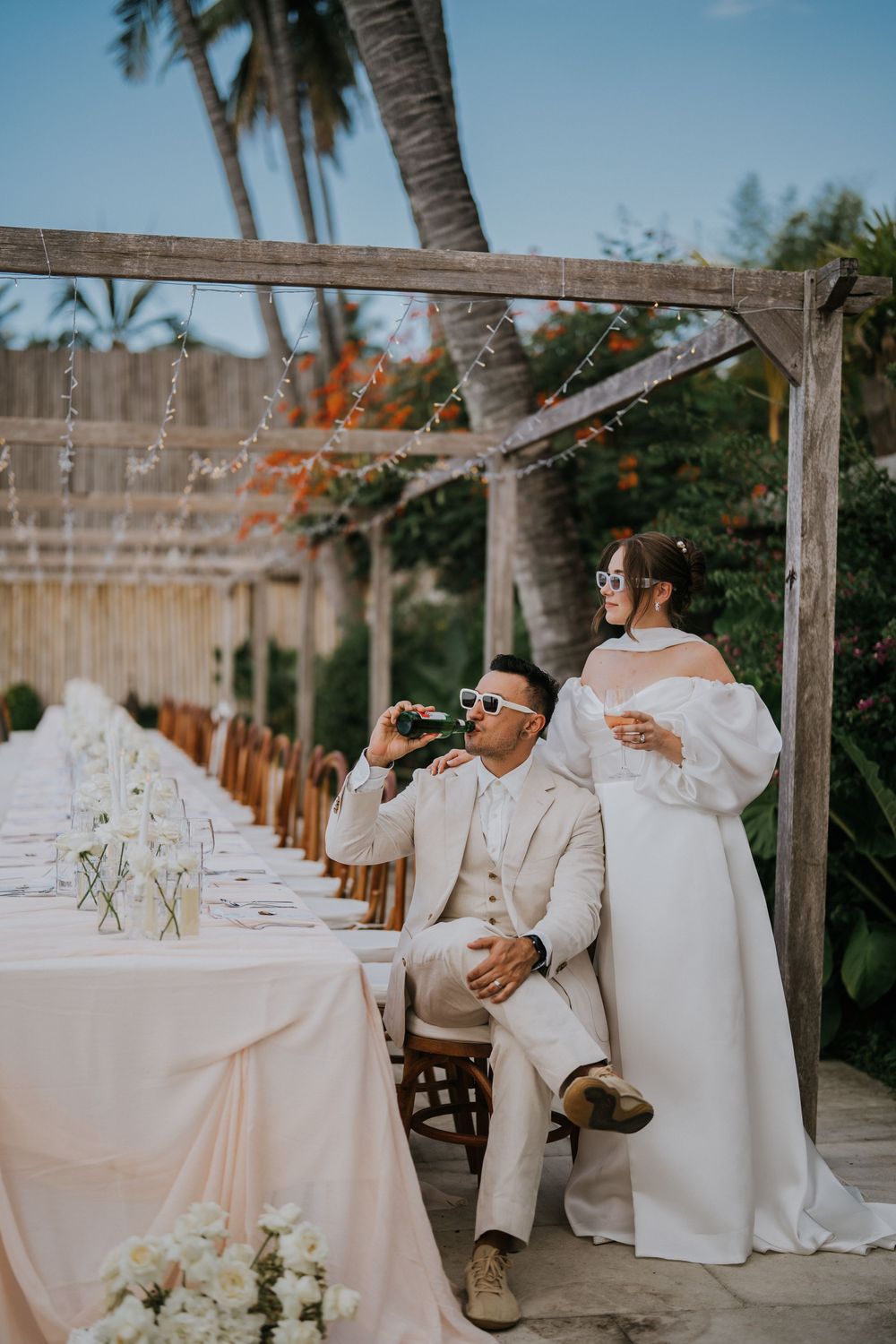 Wedding photography at Tejakula Bali overlooking the ocean.