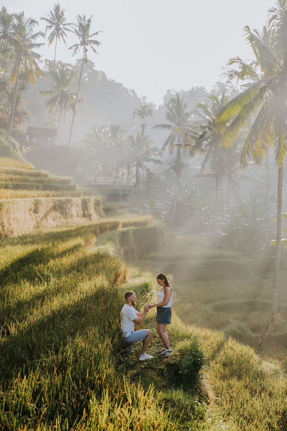 Professional photography services for a secret proposal at Ceking Rice Terrace Ubud.