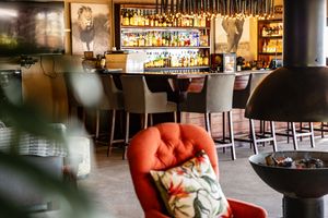 Elegant bar lounge of a Luxury Safari Lodge.